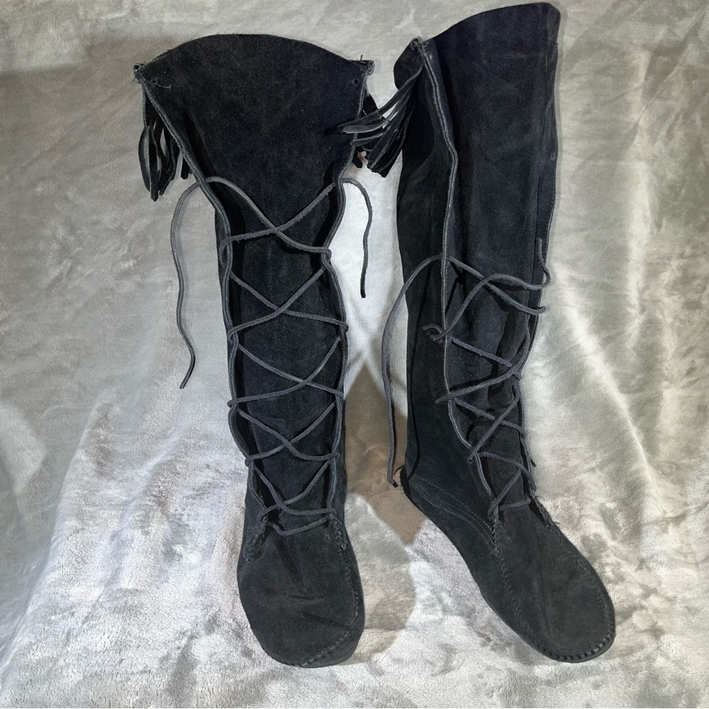 Front Lace Knee High Boot